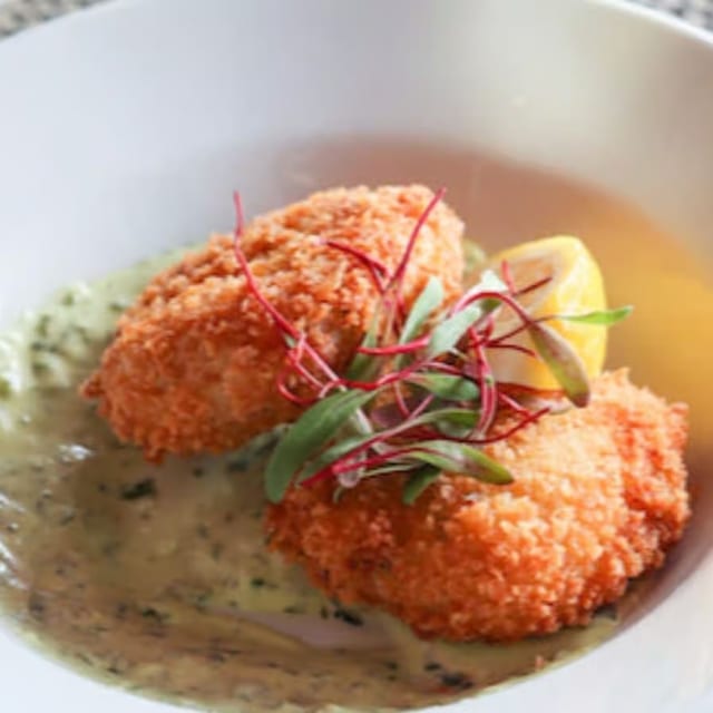 Crab cakes.