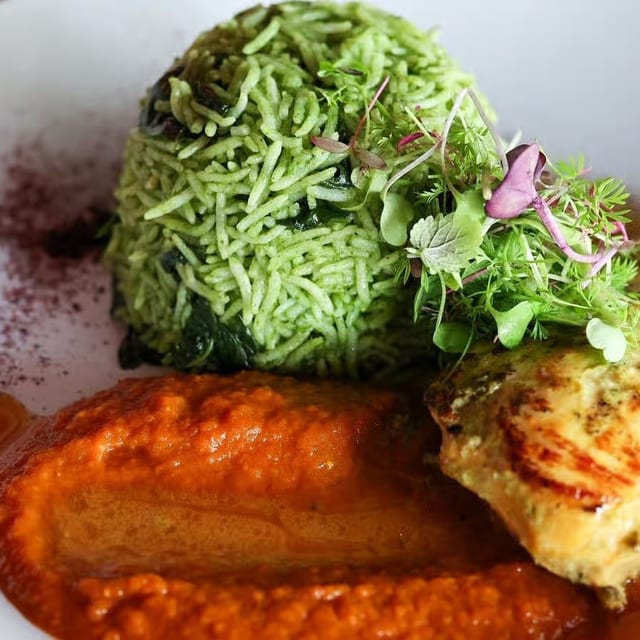 Saffron chicken.