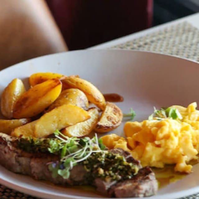 NY steak & eggs.