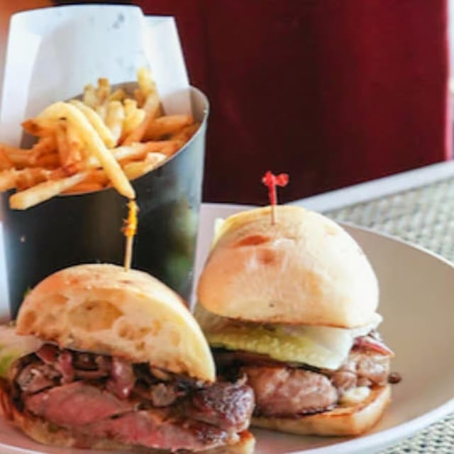 Steak sandwich.