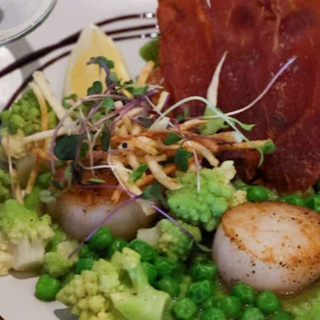 Pan fried scallops.