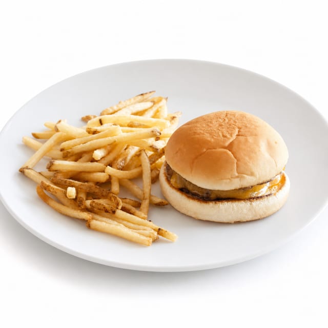 Kids cheese burger.
